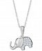Diamond Elephant Pendant Necklace (1/8 ct. t. w. ) in Sterling Silver