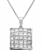 Diamond Square Cluster 18" Pendant Necklace (1 ct. t. w. ) in 14k White Gold