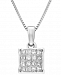 Diamond Square Cluster 18" Pendant Necklace (1/4 ct. t. w. ) in 14k White Gold