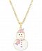 Children's Enamel Snowman Pendant Necklace in 18k Gold over Sterling Silver