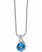 Final Call by Effy Blue Topaz 18" Pendant Necklace (14-3/8 ct. t. w. ) in Sterling Silver & 18k Gold