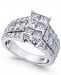 Diamond Princess Cluster Ring (3 ct. t. w. ) in 14k White Gold