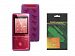 iShoppingdeals - Purple TPU Gel Rubber Skin Case Cover and Clear Screen Protector for Sony Walkman NWZ-E473 NWZ-E474 NWZ-E475