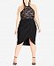 City Chic Trendy Plus Size Lady Portia Faux-Wrap Halter Dress