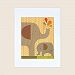 Petit Collage Unframed Print on Wood Wall Decor, Elephant and Calf, Large by Petit Collage