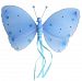 Hanging Butterfly 5 Small Blue Ribbons Nylon Butterflies Decorations. Decorate a Baby Nursery Bedroom, Girls Room Ceiling Wall Decor, Wedding, Birthday Party, Bridal Baby Shower, Bathroom. Kids Childrens Butterfly Wall Decoration 3D Art DIY Craft by Bu...