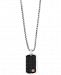 Effy Men's Black Sapphire Dog Tag Pendant Necklace (3 ct. t. w. ) in Sterling Silver & 18k Rose Gold