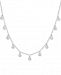 Wrapped Diamond Dangle Drop Collar Necklace (1/4 ct. t. w. ) in Sterling Silver, 17" + 3" extender, Created for Macy's