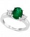 Gemstone Bridal by Effy Emerald (1-1/2 ct. t. w. ) & Diamond (3/8 ct. t. w. ) Engagement Ring in 18k White Gold