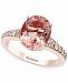 Gemstone Bridal by Effy Morganite (3-1/5 ct. t. w. ) & Diamond (1/4 ct. t. w. ) Engagement Ring in 18k Rose Gold