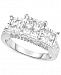 TruMiracle Diamond Princess Triple Cluster Engagement Ring (1 ct. t. w. ) in 14k White Gold