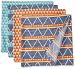 Bacati Liam Aztec Triangles 4 Piece Cotton Muslin Swaddling Blankets, Aqua/Orange/Navy