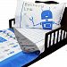 4pc RoomCraft Bedtime Bots Toddler Bedding Set Blue Robots Blanket and Sheet Set
