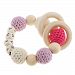 Dovewill Baby Nursing Bracelets Wooden Teether Ring Crochet Chewable Beads Teething Rattles Toys - LOVE