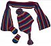 N'Ice Caps Little Girls and Baby Multi Striped Knitted Hat/Scarf/Mitt Set (12-18 months, purple/fuchsia/yellow/turq/blue teal/red)
