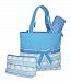 Ever Moda Designer Print Quilted Diaper Bag with Change Pad (Elephant - Blue)