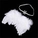 Korowa Baby Newborn Angle Feather Wing And Snow Headband Photograph Prop Suit Infant Clothes Suit