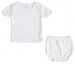 Bambini 025B S Interlock White Short Sleeve Lap T-Shirt & Underwear Set, Small