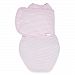 embe 2-Way Classic Cotton Swaddle for Babies, 0-4 Months, 6-14 Pounds, Pink Stripe