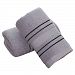 Cotton Towel Absorbent, Quick Dry and Super Soft, Double Ribbon (Gray)