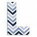 The Kids Room by Stupell Tri-Blue Chevron Hanging Wall Initial, L, 18 by The Kids Room by Stupell