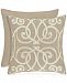 J Queen New York Romano Ice Taupe 18" Embroidered Square Decorative Pillow Bedding