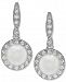 Cultured Freshwater Pearl (7mm) & Swarovski Zirconia Drop Earrings in Sterling Silver