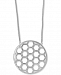 Effy Diamond Honeycomb Circle Pendant Necklace (1/4 ct. t. w. ) in Sterling Silver