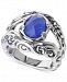 Carolyn Pollack Lapis Lazuli/Rock Quartz Openwork Statement Ring (3 ct. t. w. ) in Sterling Silver