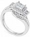 Diamond Spiral Princess Cluster Engagement Ring (1 ct. t. w. ) in 14k White Gold