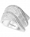 Effy Diamond Textured Statement Ring (1/4 ct. t. w. ) in Sterling Silver