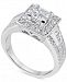 Diamond Square Halo Cluster Engagement Ring (1-1/10 ct. t. w. ) in 14k White Gold