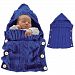 Newborn Baby Swaddle Blanket, Infant Sleeping Bag, Vandot Wrap Swaddling Blanket, Warm Soft Toddle Crochet Knitted Sleep Sack Stroller Photo Props Blankets for 0-12 Month Baby - Envelope Sapphire