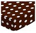 SheetWorld Fitted Portable / Mini Crib Sheet - Polka Dots Brown - Made In USA