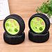 Chinatera 4pcs RC Car Green Wheel Rim Rubber Run Flat Tires for 1/8
