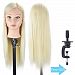 26" Mannequin Head Training Head Hairdressing Hair Styling Head Manikin Doll Model Head Cosmetology with Free Clamp