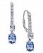 Tanzanite (2-3/4 ct. t. w. ) & White Sapphire (1-3/8 ct. t. w. ) Dangle Hoop Earrings in Sterling Silver