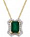 Emerald (1 ct. t. w. ) & Diamond (1/8 ct. t. w. ) Pendant Necklace in 14k Gold