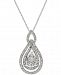 Diamond Openwork Teardrop Pendant Necklace (1/2 ct. t. w. ) in 14k White Gold