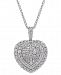 Diamond Heart Cluster Pendant Necklace (1/2 ct. t. w. ) in 14k White Gold