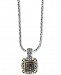 Effy Diamond Filigree 18" Square Pendant Necklace (1/2 ct. t. w. ) in Sterling Silver and 18k Gold