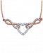 Diamond Pave Heart Pendant Necklace (1/4 ct. t. w. ) in 14k White and Rose Gold