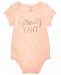 First Impressions Baby Girls Gliterally Can't Cotton Bodysuit, Created for Macy's