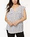 I. n. c. Plus Size Printed Popover Top, Created for Macy's