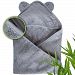 Moon and Baby Hooded Bath Towel, Crafted from Naturally Soft Organic Bamboo for Sensitive Skin (All Gray)