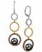 Le Vian Chocolatier Black Cultured Pearl (9mm) & Diamond (7/8 ct. t. w. ) Circle Drop Earrings in 14k Gold, White Gold & Rose Gold