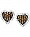 Le Vian Chocolatier Diamond Heart Stud Earrings (3/8 ct. t. w. ) in 14k White Gold