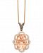 Le Vian Chocolatier Peach Morganite (4-1/3 ct. t. w. ) and Diamond (1/2 ct. t. w. ) Pendant Necklace in 14k Rose Gold, Created for Macy's