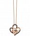 Le Vian Chocolatier Double Heart Pendant Necklace (1/4 ct. t. w. ) in 14k Rose Gold