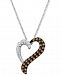 Le Vian Chocolatier Diamond Heart 18" Pendant Necklace (1/3 ct. t. w. ) in 14k White Gold